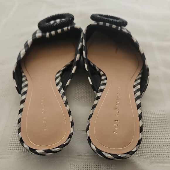 Black and White Checkered Women's Mules - Picture 14 of 16
